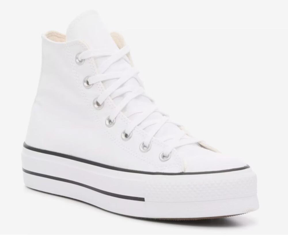 Converse Chuck Taylor High Top Lace Up Platform Sneakers White 6